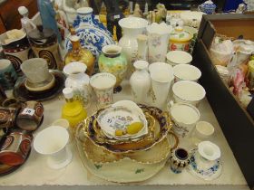 A qty of vases, china ware, Wedgewood etc.