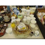 A qty of vases, china ware, Wedgewood etc.