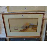 A gilt framed watercolour seascape,