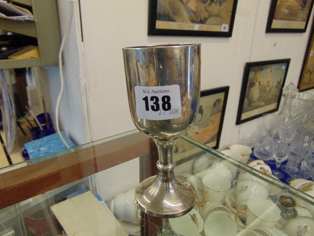 A hallmarked Silver kiddush cup