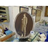 An Oval Silver free standing photo frame