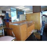 A retro five drawer chest and a dressing table