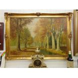 A framed oil on board Forest scene