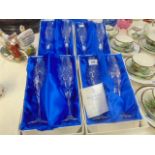 Ten Royal Doulton crystal Champagne flutes