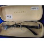 A pair of Bvlgari rimless spectacles
