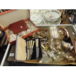 A qty of silver plated items