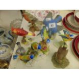 A qty of china bird figures