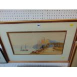 A gilt framed watercolour seascape,