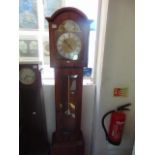 A Rosewood grandmother clock