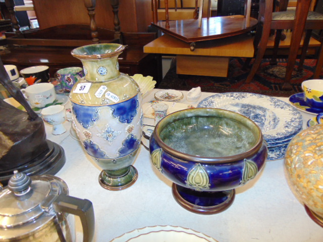 A large Royal Doulton bowl and a Doulton vase - Image 2 of 2