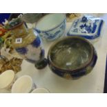 A large Royal Doulton bowl and a Doulton vase