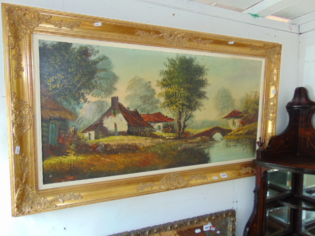 A gilt framed landscape oil signed - Image 4 of 4