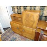 A Walnut deco bureau bookshelf