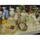 A qty of vases, china ware, Wedgewood etc.