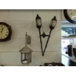 A pair of lanterns V shape bracket and other lantern