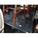 A metal extending table,