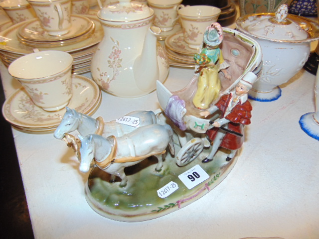 A Dresden carriage figural group - Image 2 of 3