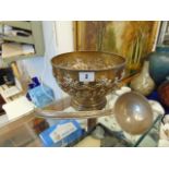 A hallmarked Silver Punch bowl and ladle,
