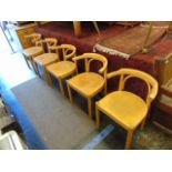 Five Bentwood chairs