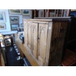 A Pine Gothic style cabinet with one interior drawer, a.