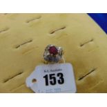 A 14ct Gold Ruby and Diamond ballerina ring, approx. 3.80cts Diamond and approx. 2.