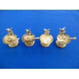 Four hallmarked Silver salts,