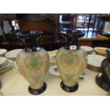 A pair of Royal Doulton Lambeth vases,