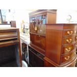 A Mahogany bookcase on cupboard base