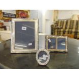 Three hm silver photo frames