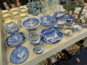 A qty of Spode blue and white china