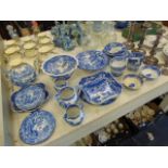 A qty of Spode blue and white china