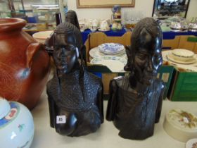 A pair of Ebony Kenyan busts