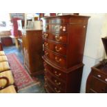 A Mahogany bow fronted chest of chest