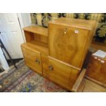 A Walnut deco bureau bookshelf