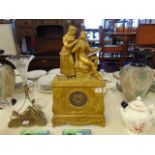 A French gilt Ormulu Empire figural mantle clock,