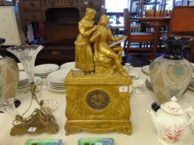 A French gilt Ormulu Empire figural mantle clock,