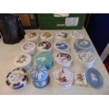 A collection of ornamental china jars, some Royal Worcester,