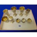 Nine Russian Kiddush cups and Vessels