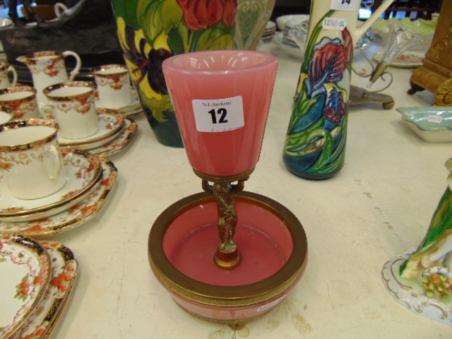 A Pink Onyx figural centre piece, Jaboul,