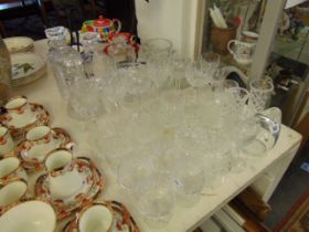 A qty of glassware, decanters etc.
