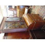 A cylinder top bureau bookcase