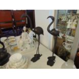 A pair of bronze Flamingos,