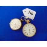 A 14ct Gold plated pocket watch plus another