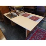 An extending dining table