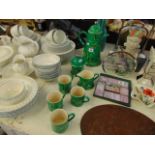 A Carlton ware Green coffee set