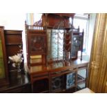 An Edwardian mirror top sideboard