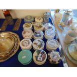 A collection of ornamental china jars, some Royal Worcester,
