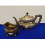 A hall marked Silver tea pot, milk jug, Mappin and Webb,