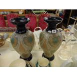 A pair of Royal Doulton Lambeth vases,