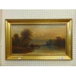 A gilt framed oil on board,